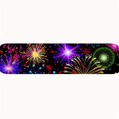 Celebration Fireworks In Red Blue Yellow And Green Color Large Bar Mats by Sapixe