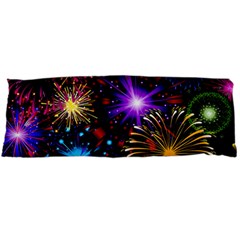 Celebration Fireworks In Red Blue Yellow And Green Color Body Pillow Case (dakimakura) by Sapixe