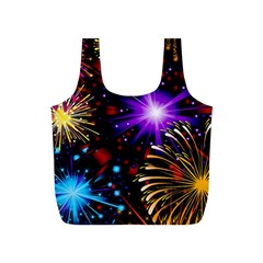 Celebration Fireworks In Red Blue Yellow And Green Color Full Print Recycle Bags (s)  by Sapixe