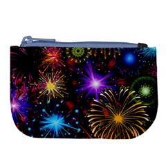 Celebration Fireworks In Red Blue Yellow And Green Color Large Coin Purse