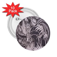 Chinese Dragon Tattoo 2 25  Buttons (10 Pack)  by Sapixe