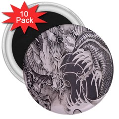 Chinese Dragon Tattoo 3  Magnets (10 Pack)  by Sapixe