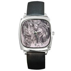 Chinese Dragon Tattoo Square Metal Watch by Sapixe