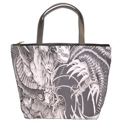 Chinese Dragon Tattoo Bucket Bags by Sapixe