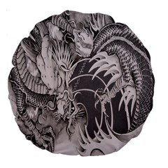 Chinese Dragon Tattoo Large 18  Premium Round Cushions by Sapixe