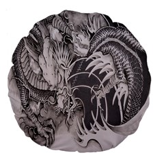 Chinese Dragon Tattoo Large 18  Premium Flano Round Cushions by Sapixe