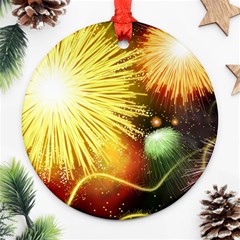 Celebration Colorful Fireworks Beautiful Ornament (round) by Sapixe