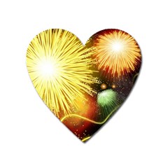 Celebration Colorful Fireworks Beautiful Heart Magnet by Sapixe