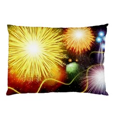 Celebration Colorful Fireworks Beautiful Pillow Case by Sapixe