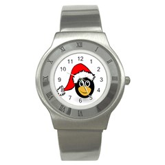 Christmas Animal Clip Art Stainless Steel Watch by Sapixe