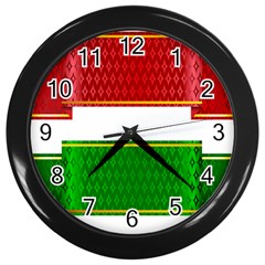 Christmas Banners Clipart Wall Clocks (black) by Sapixe