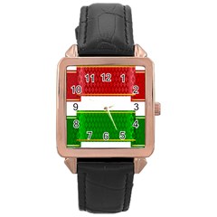 Christmas Banners Clipart Rose Gold Leather Watch 