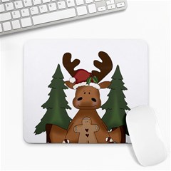 Christmas Moose Large Mousepads by Sapixe