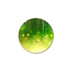 Christmas Green Background Stars Snowflakes Decorative Ornaments Pictures Golf Ball Marker (4 Pack) by Sapixe