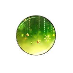 Christmas Green Background Stars Snowflakes Decorative Ornaments Pictures Hat Clip Ball Marker (4 Pack) by Sapixe