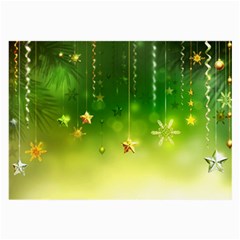 Christmas Green Background Stars Snowflakes Decorative Ornaments Pictures Large Glasses Cloth by Sapixe