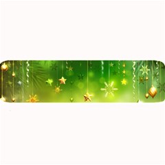 Christmas Green Background Stars Snowflakes Decorative Ornaments Pictures Large Bar Mats by Sapixe