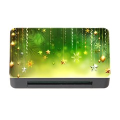 Christmas Green Background Stars Snowflakes Decorative Ornaments Pictures Memory Card Reader With Cf by Sapixe