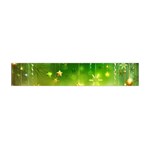 Christmas Green Background Stars Snowflakes Decorative Ornaments Pictures Flano Scarf (Mini) Front