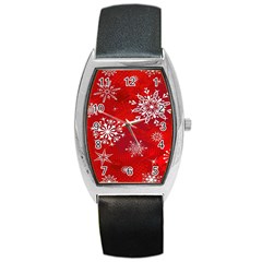 Christmas Pattern Barrel Style Metal Watch by Sapixe