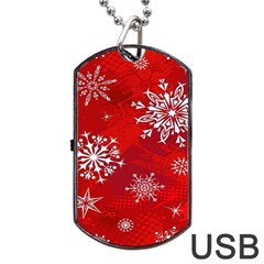 Christmas Pattern Dog Tag Usb Flash (two Sides) by Sapixe