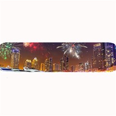 Christmas Night In Dubai Holidays City Skyscrapers At Night The Sky Fireworks Uae Large Bar Mats by Sapixe