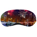 Christmas Night In Dubai Holidays City Skyscrapers At Night The Sky Fireworks Uae Sleeping Masks Front