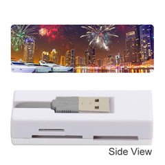 Christmas Night In Dubai Holidays City Skyscrapers At Night The Sky Fireworks Uae Memory Card Reader (stick)  by Sapixe