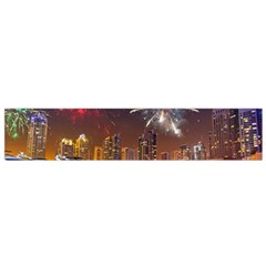 Christmas Night In Dubai Holidays City Skyscrapers At Night The Sky Fireworks Uae Small Flano Scarf