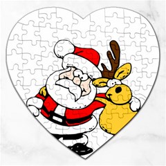 Christmas Santa Claus Jigsaw Puzzle (heart) by Sapixe