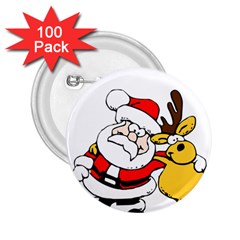 Christmas Santa Claus 2 25  Buttons (100 Pack)  by Sapixe