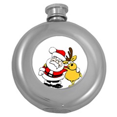 Christmas Santa Claus Round Hip Flask (5 Oz) by Sapixe