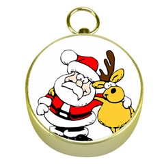 Christmas Santa Claus Gold Compasses by Sapixe