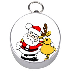 Christmas Santa Claus Silver Compasses by Sapixe