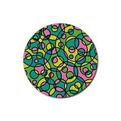 Circle Background Background Texture Rubber Round Coaster (4 Pack)  by Sapixe