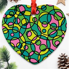 Circle Background Background Texture Heart Ornament (two Sides) by Sapixe