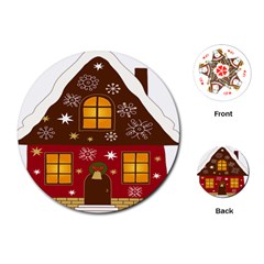 Christmas House Clipart Playing Cards (round)  by Sapixe