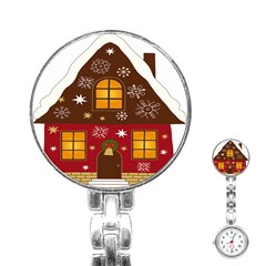 Christmas House Clipart Stainless Steel Nurses Watch by Sapixe