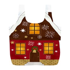 Christmas House Clipart Full Print Recycle Bags (l)  by Sapixe