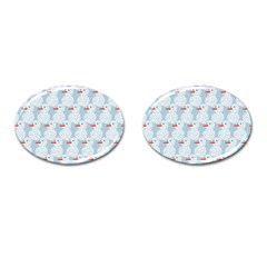 Christmas Wrapping Papers Cufflinks (oval) by Sapixe