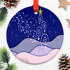 Christmas Tree Round Ornament (two Sides) by Sapixe