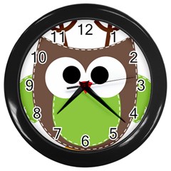 Clip Art Animals Owl Wall Clocks (black) by Sapixe