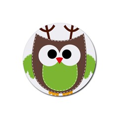 Clip Art Animals Owl Rubber Round Coaster (4 Pack)  by Sapixe