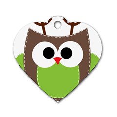 Clip Art Animals Owl Dog Tag Heart (two Sides) by Sapixe