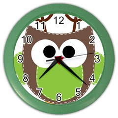 Clip Art Animals Owl Color Wall Clocks by Sapixe