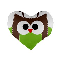 Clip Art Animals Owl Standard 16  Premium Heart Shape Cushions by Sapixe