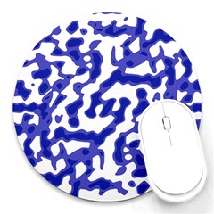 Bright Abstract Camo Pattern Round Mousepads by dflcprints