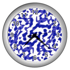 Bright Abstract Camo Pattern Wall Clocks (silver)  by dflcprints