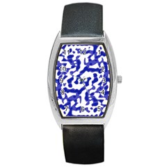 Bright Abstract Camo Pattern Barrel Style Metal Watch by dflcprints