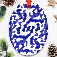 Bright Abstract Camo Pattern Oval Ornament (two Sides) by dflcprints